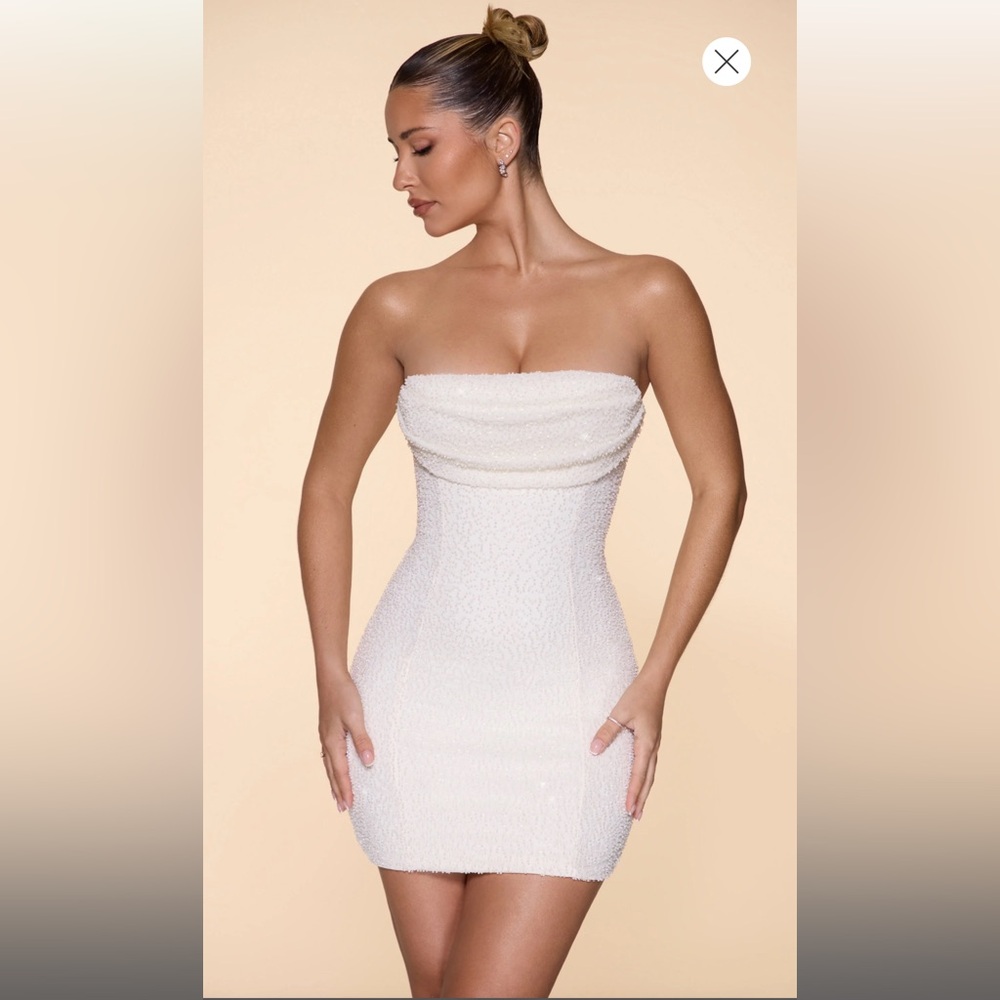 COPY - Oh Polly Basel Embellished Cowl Neck Mini Dress